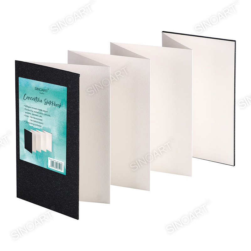 14 painting surfaces Concertina Sketchbook Watercolor Book 300gsm Artist Paper
