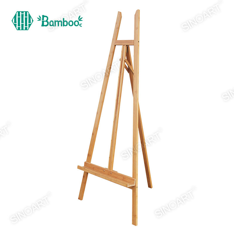 83x65x162cm Bamboo Artists Large Lyre Style A-Frame Adjustable Floor Display Bamboo Easel