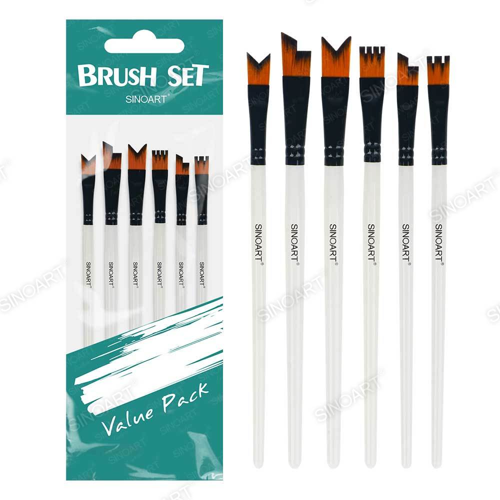 Special Shaped Synthetic Brushes – 6 Piece Artist Set
